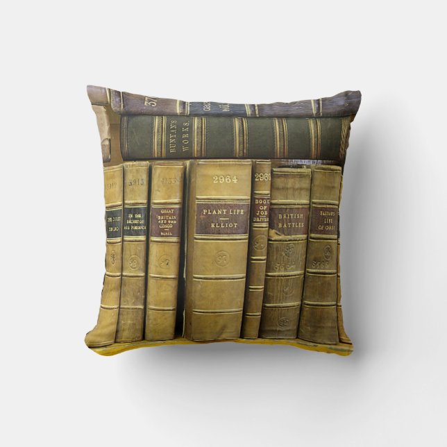Old Scottish Library Book Collection Cushion (Front)