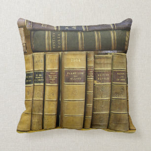 Old Scottish Library Book Collection Cushion