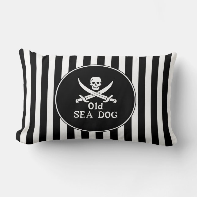 Old Sea Dog Throw Pillow (Front)