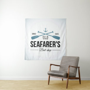 Old Seafarers Bait Shop Tapestry