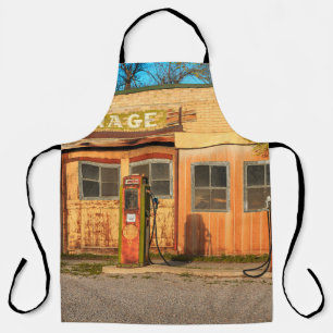 Old service station in rural Utah,  USA. vintage,  Apron