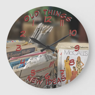 Old Sewing Patterns - New Ideas Large Clock