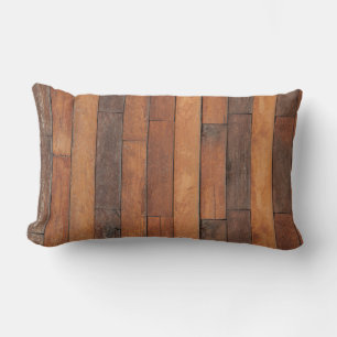 Old Shabby Wood Flooring Lumbar Cushion