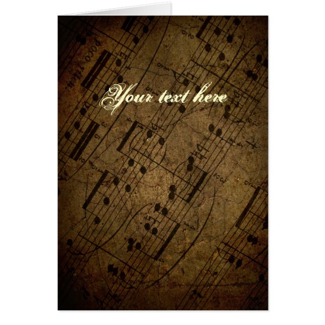 Old sheet musical score, grunge music notes (Front)