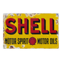 Old Shell Vintage Enamel Sign.