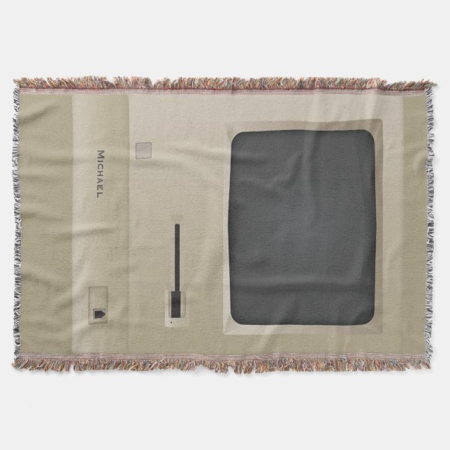 Old Shool Retro  PC Computer Throw Blanket (Front)