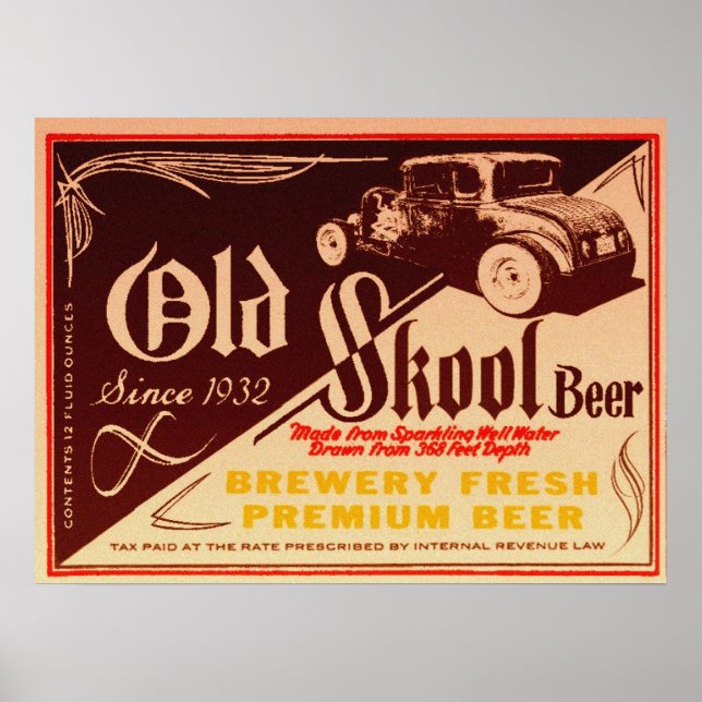 old skool beer poster (Front)