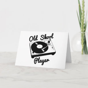 Old Skool Player Vinyl Record Turntable DJ Card