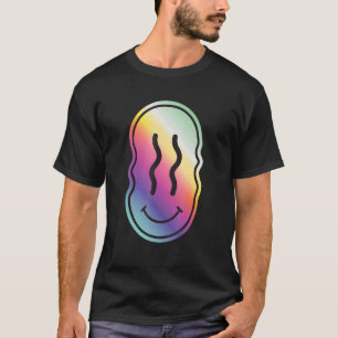 Old Skool Raver OldSkool Raving Rainbow Face Rave  T-Shirt