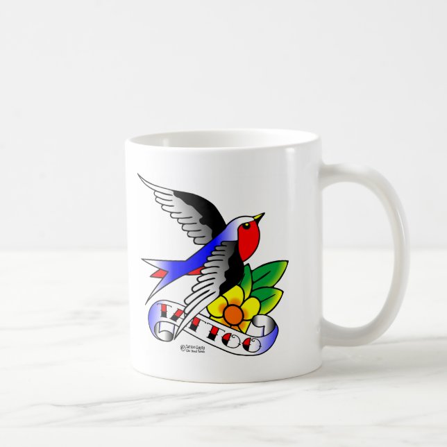 Old Skool Tattoo Swallow Coffee Mug (Right)