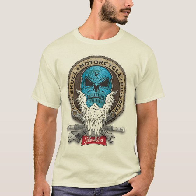 OLD SKULL MOTORCYCLE BUILDER I T-Shirt (Front)