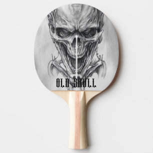 Old Skull Sketch Ping Pong Paddle