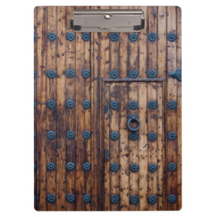 Old Small Door Within Large Reinforced Wooden Door Clipboard