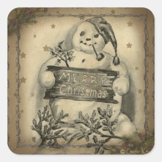 Old Snowy Primitive Country Style Stickers