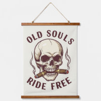 "Old Souls Ride Free" Vintage Skull Cigar Wall Art