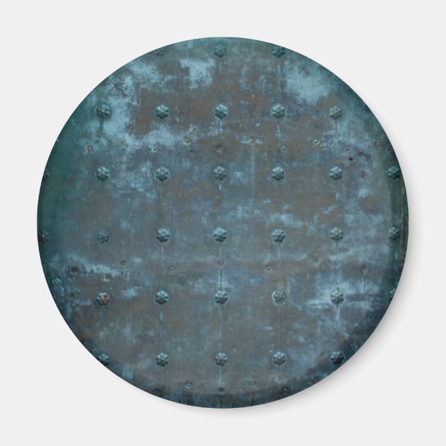 Old Spanish Copper Tarnished Metal Door Magnet (Front)