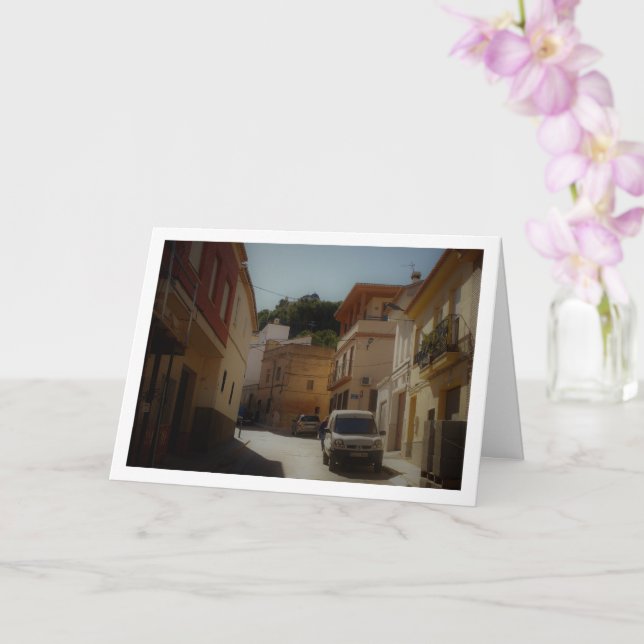 Old Spanish Street in Lliria Town, Valencia Card (Orchid)