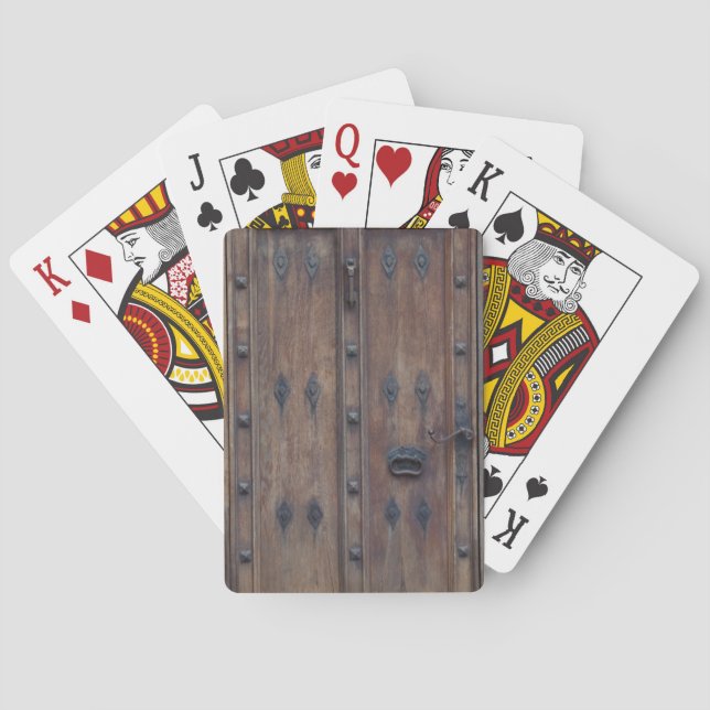 Old Spanish Wooden Door with Bolts Playing Cards (Back)