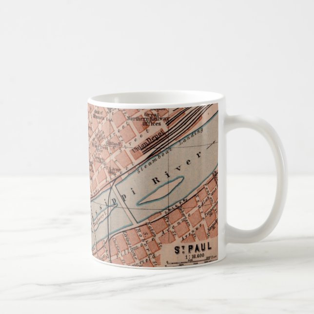Old St Paul MN Street Map Mug (Right)
