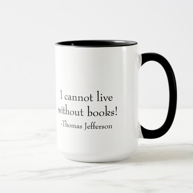 Old stack of books-with Jefferson Quote Mug (Right)