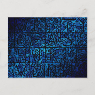 Old stained-glass window postcard