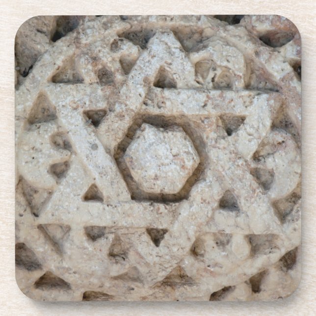 Old Star of David carving, Israel Coaster (Front)