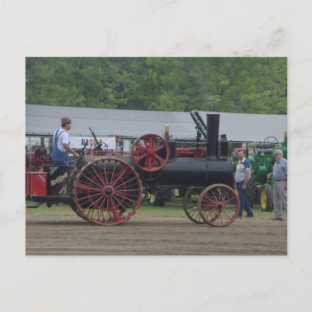 Old Steam Engine Tractor Postcard (Front)