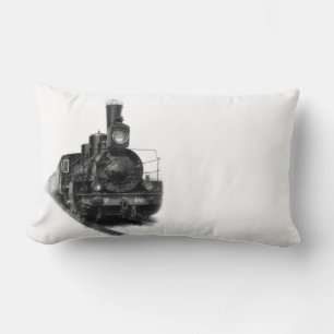 Old steam locomotive lumbar cushion