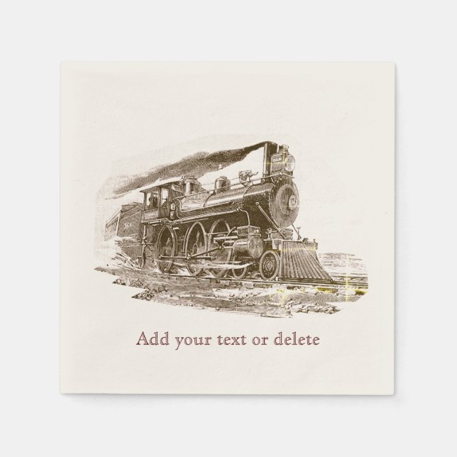 Old Steam Locomotive Napkin (Front)