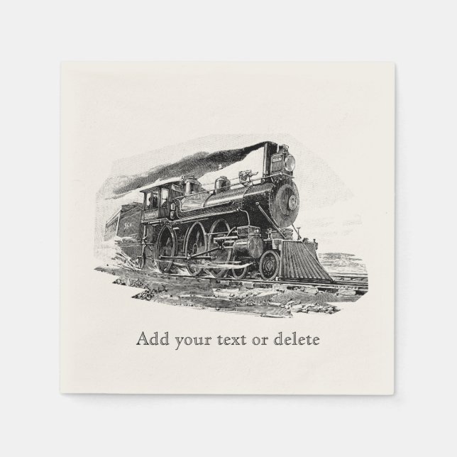 Old Steam Locomotive Napkin (Front)
