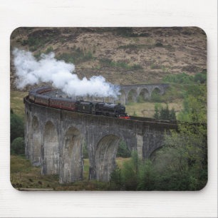 Old steam train on Glenfinnan Viaduct Mouse Pad