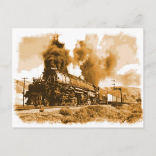Old Steam Train Postcard