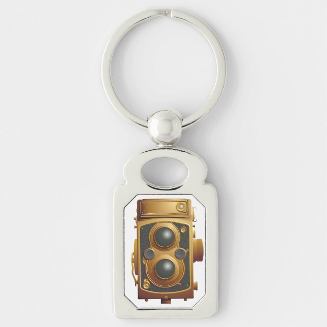 Old Steampunk Camera Key Ring (Front)