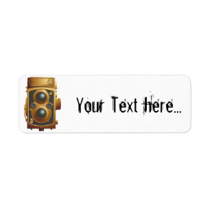 Old Steampunk Camera Return Address Label