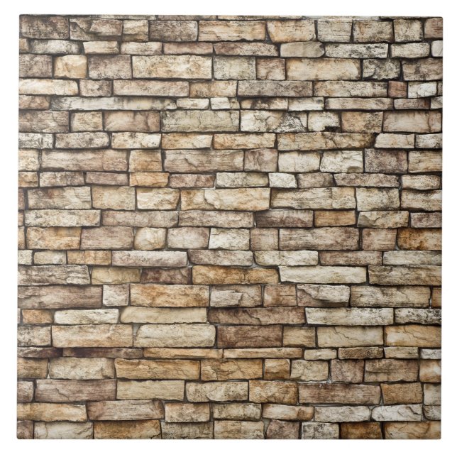 Old Stone Brick Wall Texture Ceramic Tile (Front)