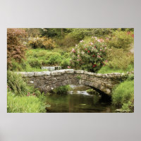 Old Stone Bridge Across A Stream In Dartmoor Park