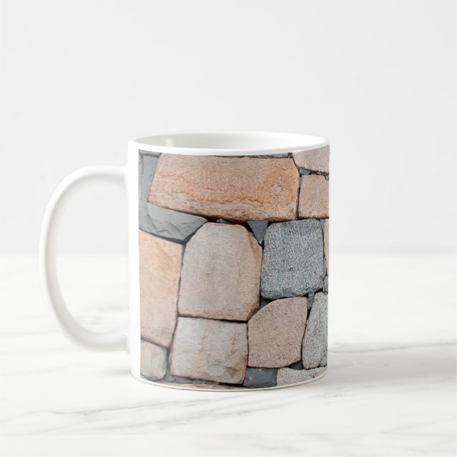 Old stone wall of ancient castle. abstract,ancient coffee mug (Left)
