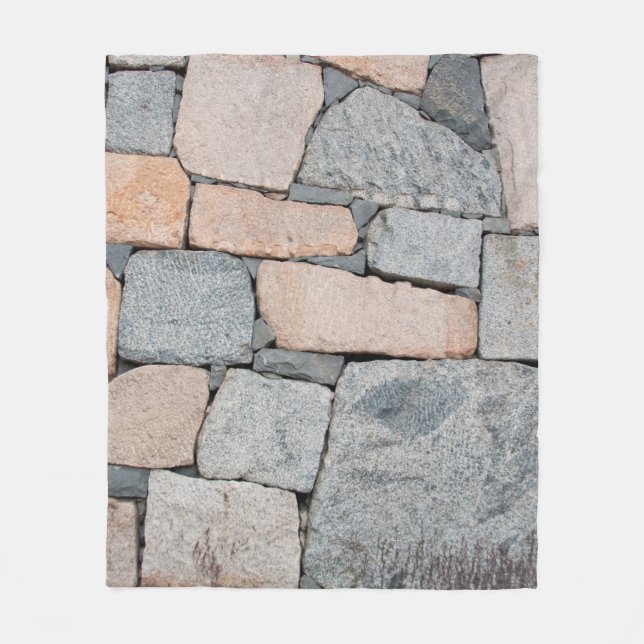 Old stone wall of ancient castle. abstract,ancient fleece blanket (Front)