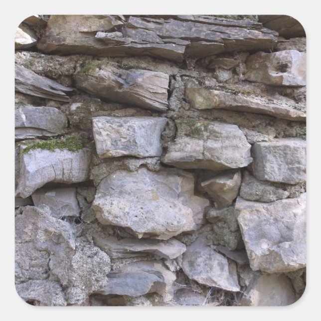 Old Stone Wall Square Sticker (Front)