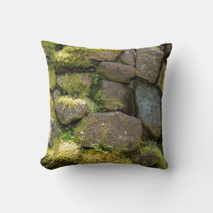 Old stone wall with moss - cushion