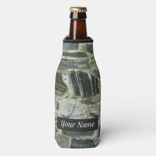 Old Stone wall with Name Bottle Cooler