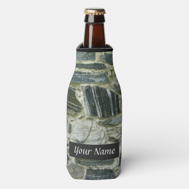 Old Stone wall with Name Bottle Cooler (Bottle Front)