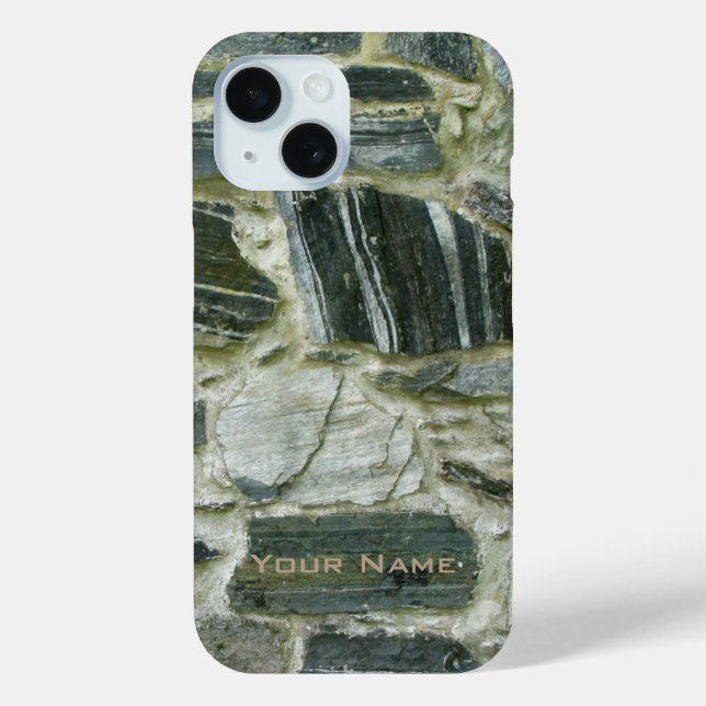 Old Stone Wall with Name Case-Mate iPhone Case (Back)