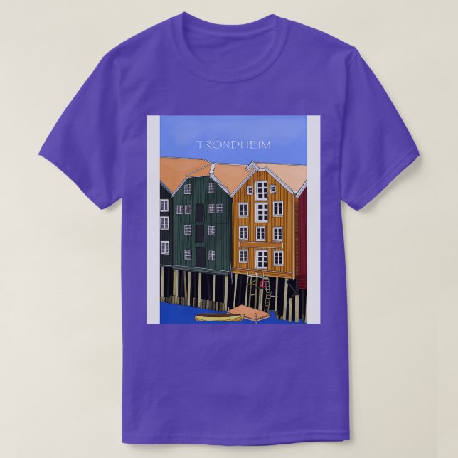Old Storehouses Trondheim Norway 1 T-Shirt (Design Front)