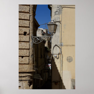 Old Street Lamp On Corner House Poster