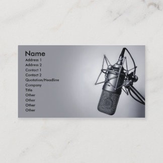 old studio microphone business card