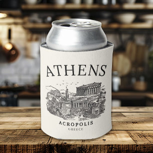 Old-Style Acropolis of Athens Print Can Cooler