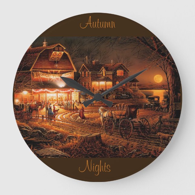 Old style autumn nights large clock (Front)