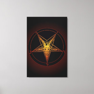 Old Style Baphomet Aflame 24x36 Museum Quality Canvas Print