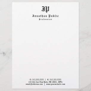 Old Style English Text Monogram Simple Template Custom Letterhead